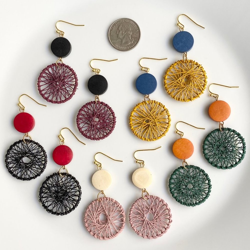 NEW "Arenal" Dreamcatcher Wooden Earrings - Picture 4 of 5